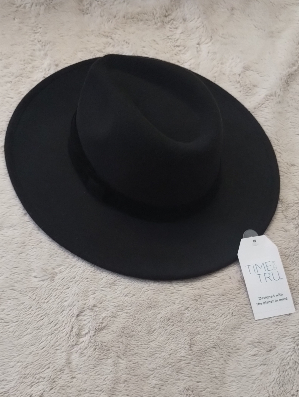 Velvet Banded Wide Brim Hat